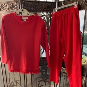 Red Top & Pants Set